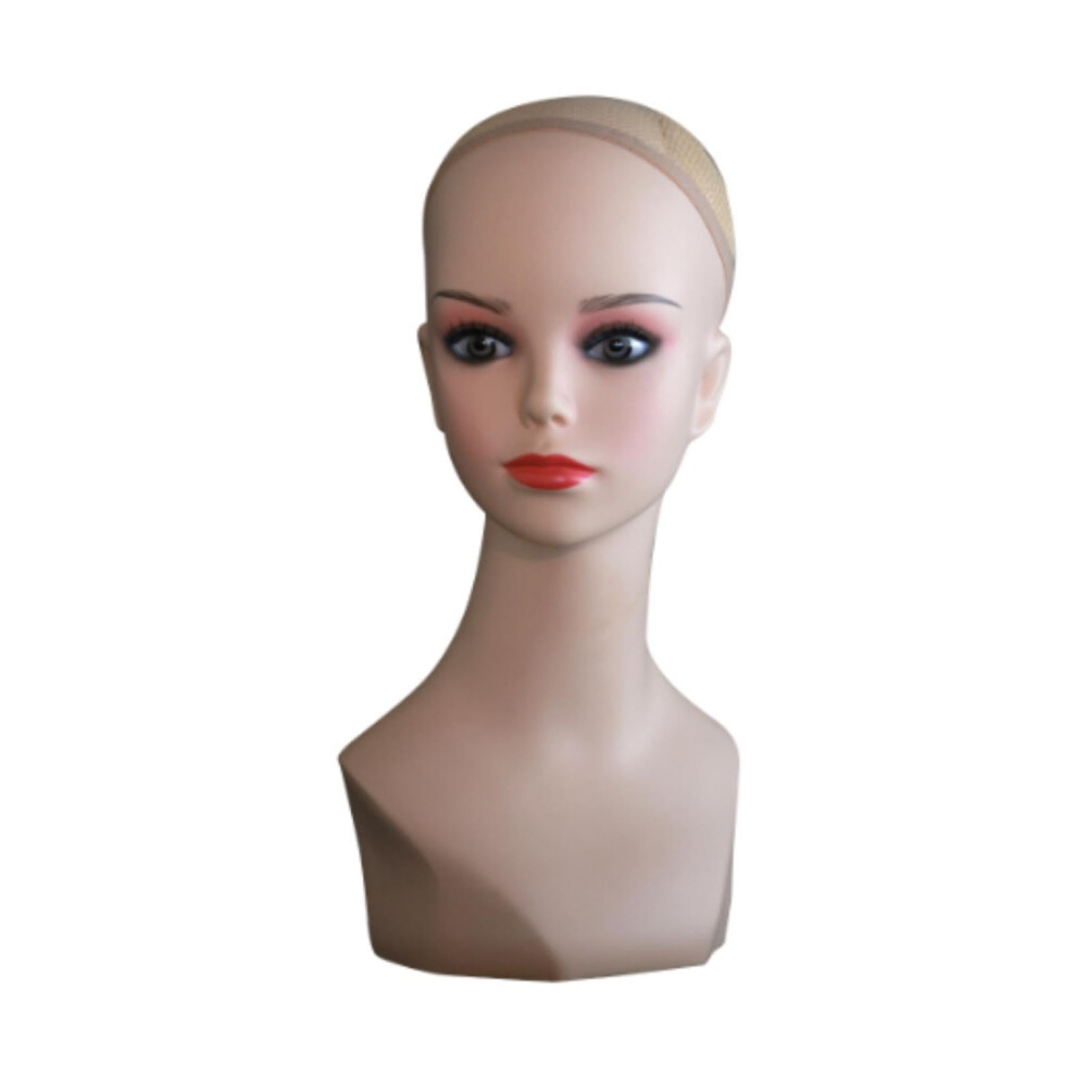 Unisex Mannequin Head For Wigs With Realistic Female Shape And Secure Wig Net, 54Cm For Hats