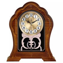 Retro Mantel Clock with Silent Quartz Movement, Battery Operated Pendulum Desk Clock for Home Decor