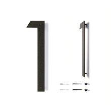 12 Inch Modern Floating House Numbers Large Black RustProof Metal Address Numbers for Outdoors