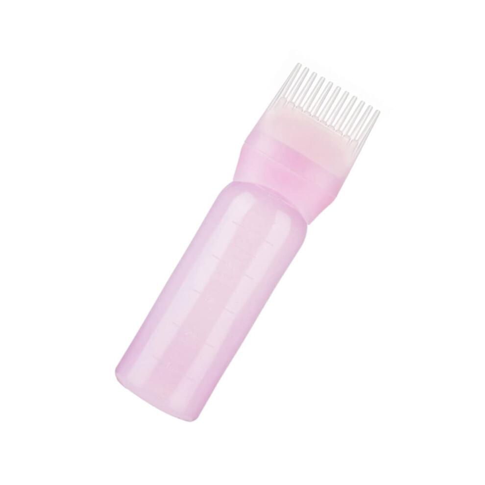 Pink Hair Dye Applicator Bottle With Comb For Even Color And Precise Root Application