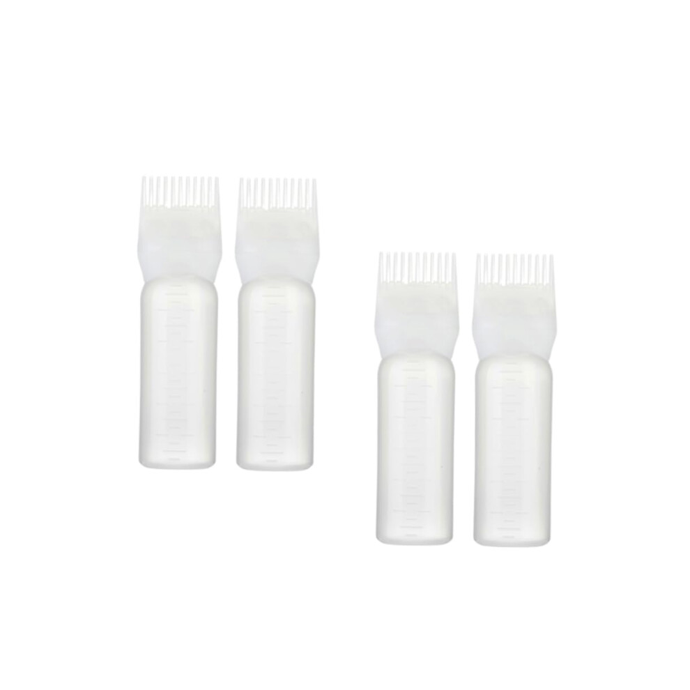 4Pcs Hair Dye Applicator Bottle with Comb Set for Even Color Application and Salon Use