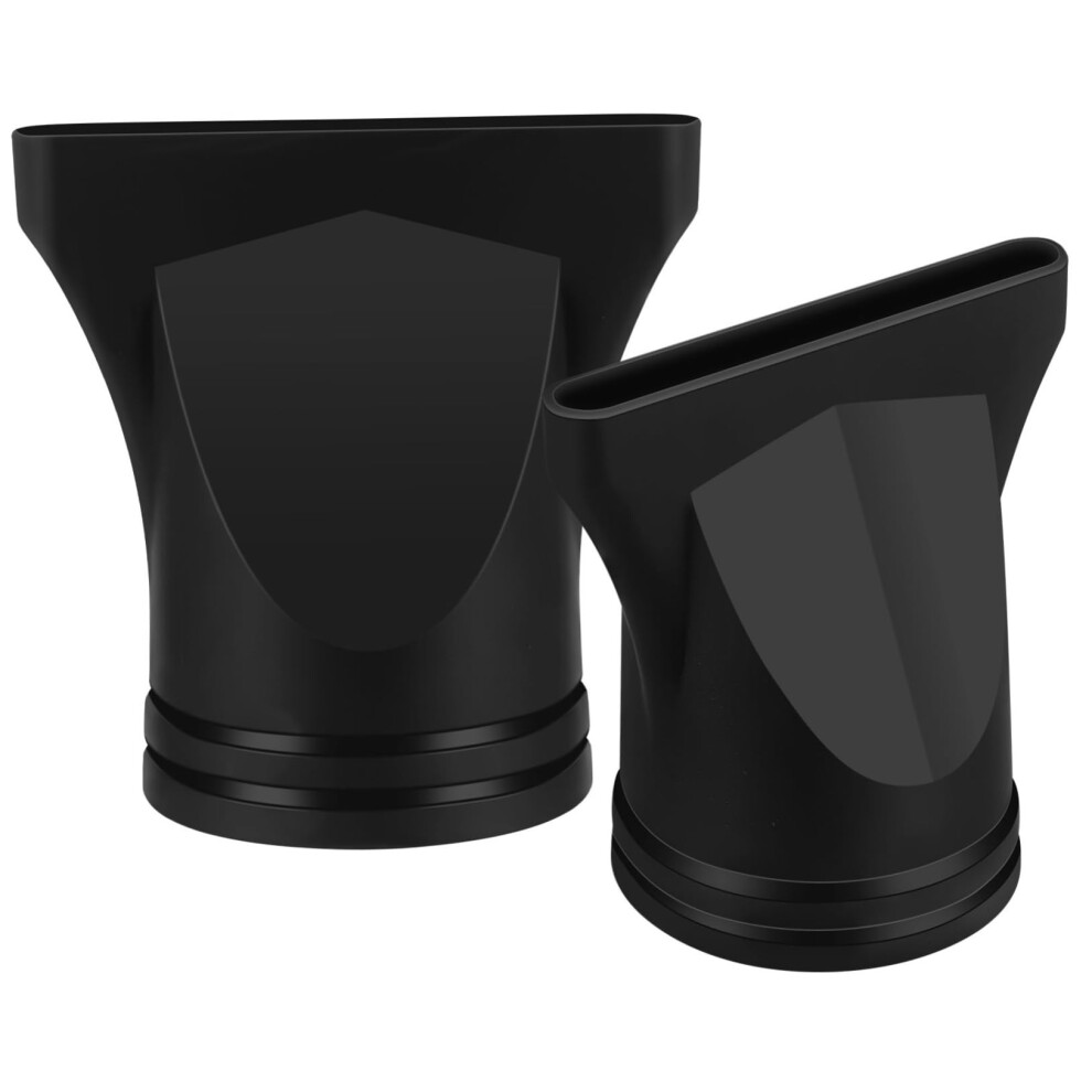 Black 2Pcs Universal Hair Dryer Diffuser And Nozzle Set For Gentle Airflow Drying And Frizz Reduction