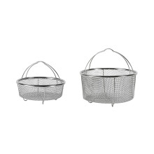 French Fries Basket Set Stainless Steel Frying Basket with Oil Draining Design and Resting Feet, 2 Pack