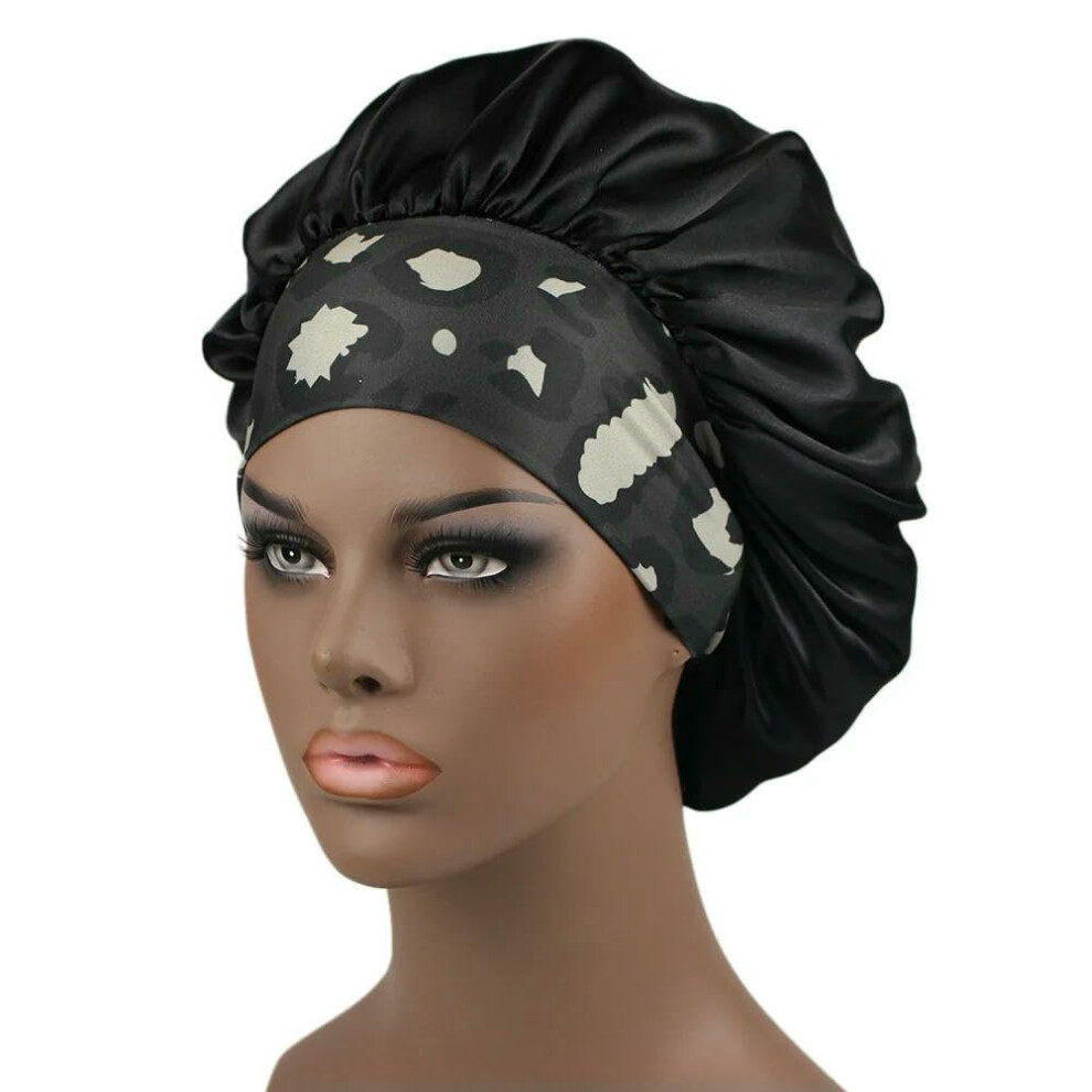 Satin Hair Bonnet for Sleeping Curly Hair, Frizz Control Sleep Cap for Women and Men