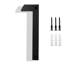 8 Inch Floating House Numbers – Large Black Modern 3D Shadow Metal Address Sign for Outdoor