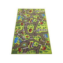 Kids Play Rug with Educational City Map Design, SkidProof, 43x26in Road Traffic Mat for Bedroom