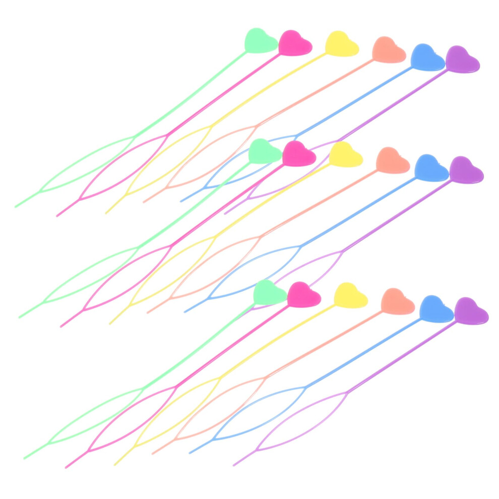 Heart Shaped Hair Braiding Tool for Girls, Easy Ponytail and Bun Maker, 30PCS Styling Set