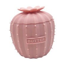 Butter Dish with Tight Sealing Lid, Cute Pink Silicone Butter Keeper for Kitchen Storage