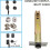 5 Inch Adjustable Deadbolt Latch with Square Interface Door Lock Replacement, Polished Metal Finish 5
