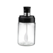 Glass Sugar Bowl with Spoon Airtight Heat Resistant Container for Spice and Condiment Storage