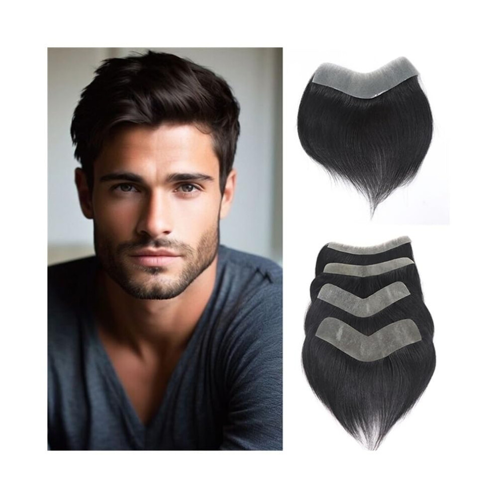 Unisex Men's Toupee With Natural Vshape Hairline Ultra Thin Skin Base Brazilian Remy Human Hairpiece