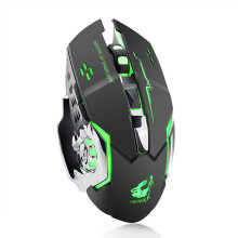 Chicmine Rechargeable LED Backlit Mute Ergonomic Gaming Wireless Mouse with USB Receiver