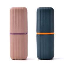 2 Pack Travel Toothbrush Case with Cover, Portable Holders for Toothbrush & Toothpaste Cup Set Organizer