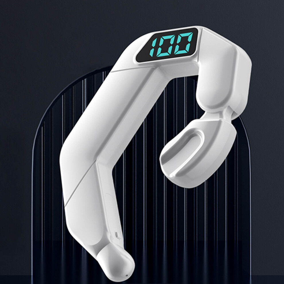 Eqwljwe Single Ear Wireless Bluetooth 5.2 Earphone With Led Display, Bone Conduction Stereo Headset, Waterproof, Mic, Compatible With Iphone & 9180479503163
