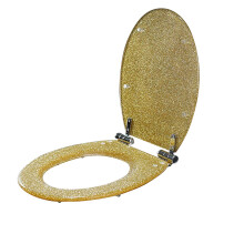 Soft Close Heavy Duty Toilet Seat 150kg Load Ergonomic Scratch Resistant for Elongated Toilets Yellow