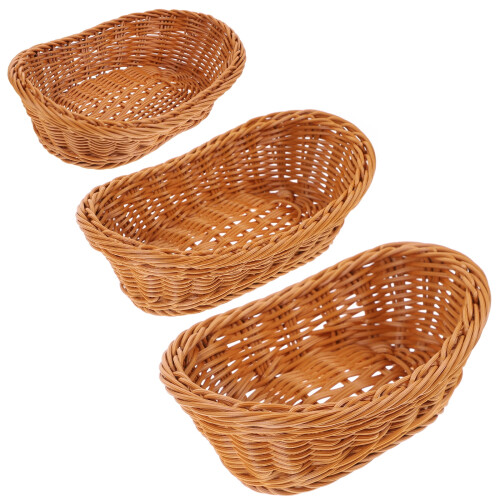 Yongwei Wicker Bread Basket Set for Restaurant/Home (3pcs) 1