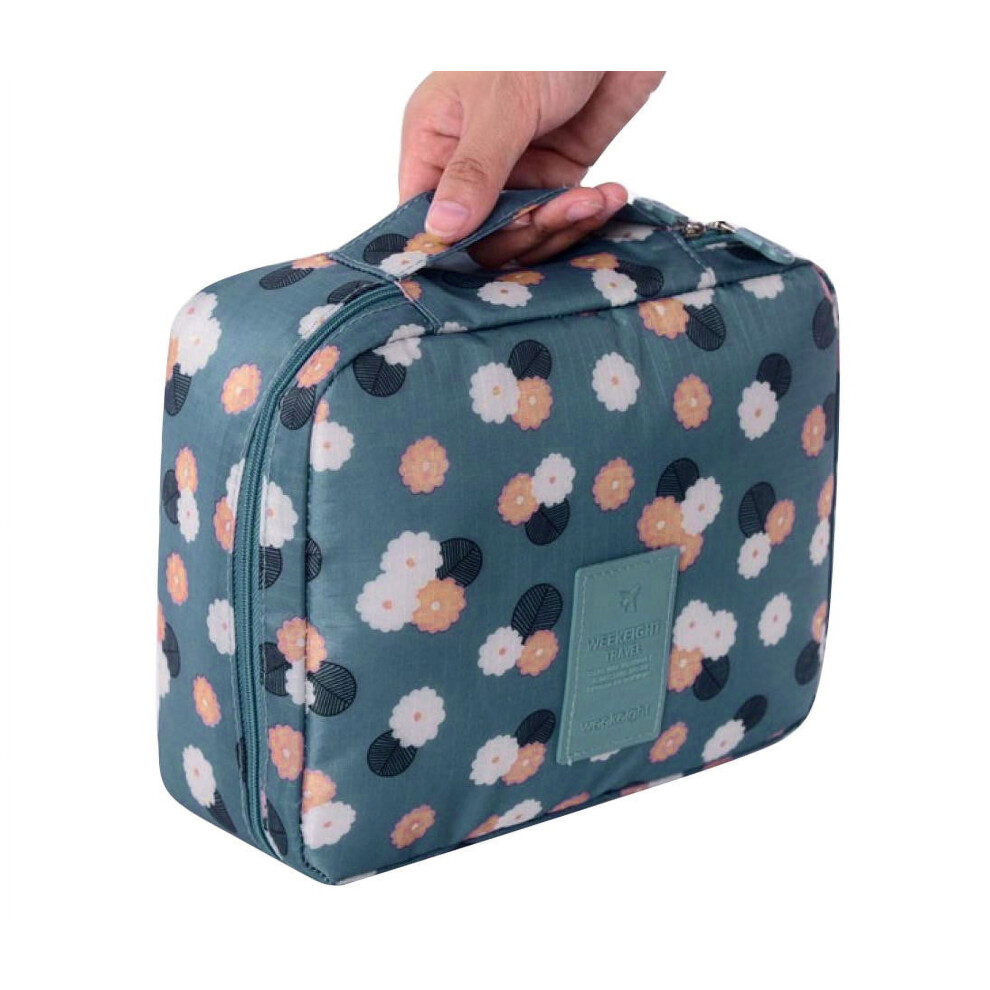 Blue Xiuh Home Textile Travel Cosmetic Makeup Toiletry Case Bag Wash Organizer Storage Pouch Handbag (Blue)