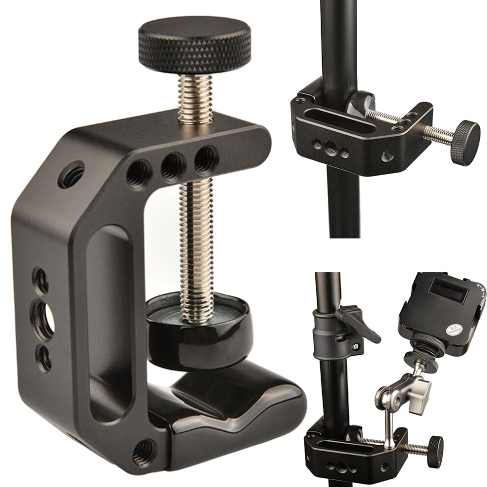 Jixopn 2 Pcs Photography Universal C-Clamp With 1/4Inch-20 & 3/8Inch-16 Thread Hole Light 9557311188886