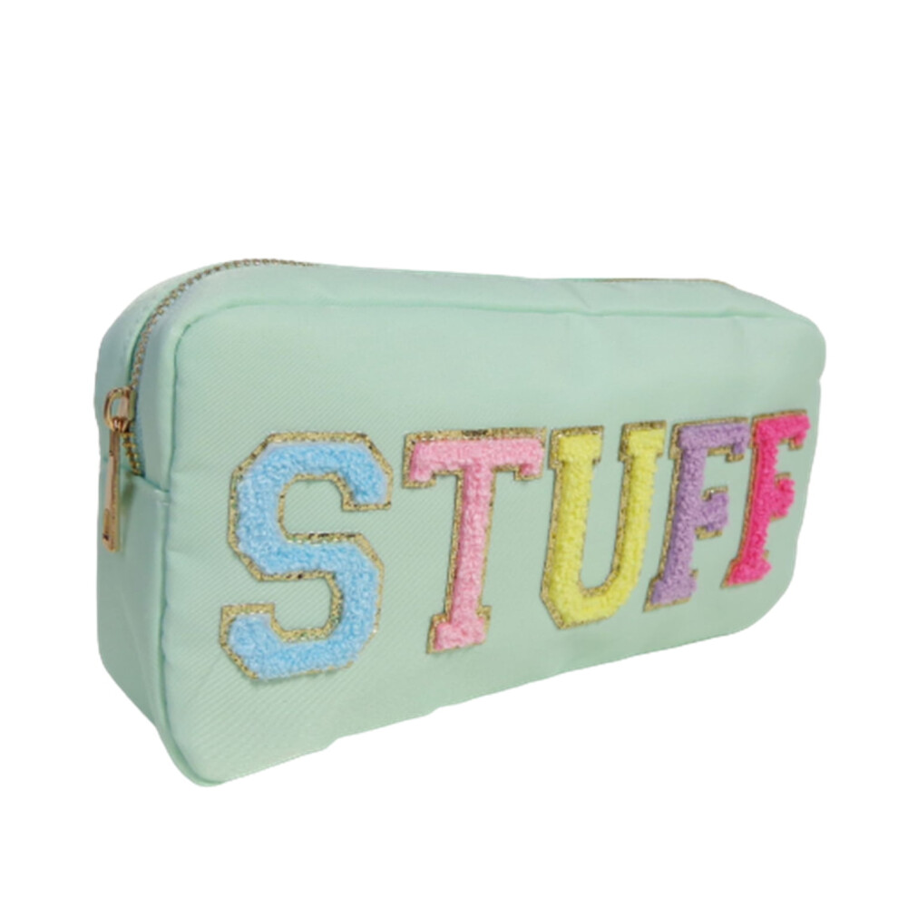 Green Waterproof Cosmetic Bag Nylon Pouch Patch Cosmetic Bag(Green)