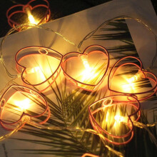 LINLIN Iron Heart String Lights Valentine's Day LED Fairy Tale Lights Hanging Love Fairy Lightsp Decoration Bedroom Home to Create an Atmosphere
