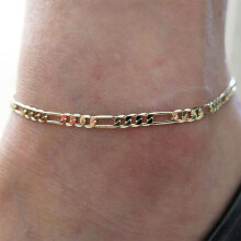 Approx Unisex Figaro Link Gold&Silver Chain Alloy Foot Ankle Bracelet Jewelry Anklet GOLD