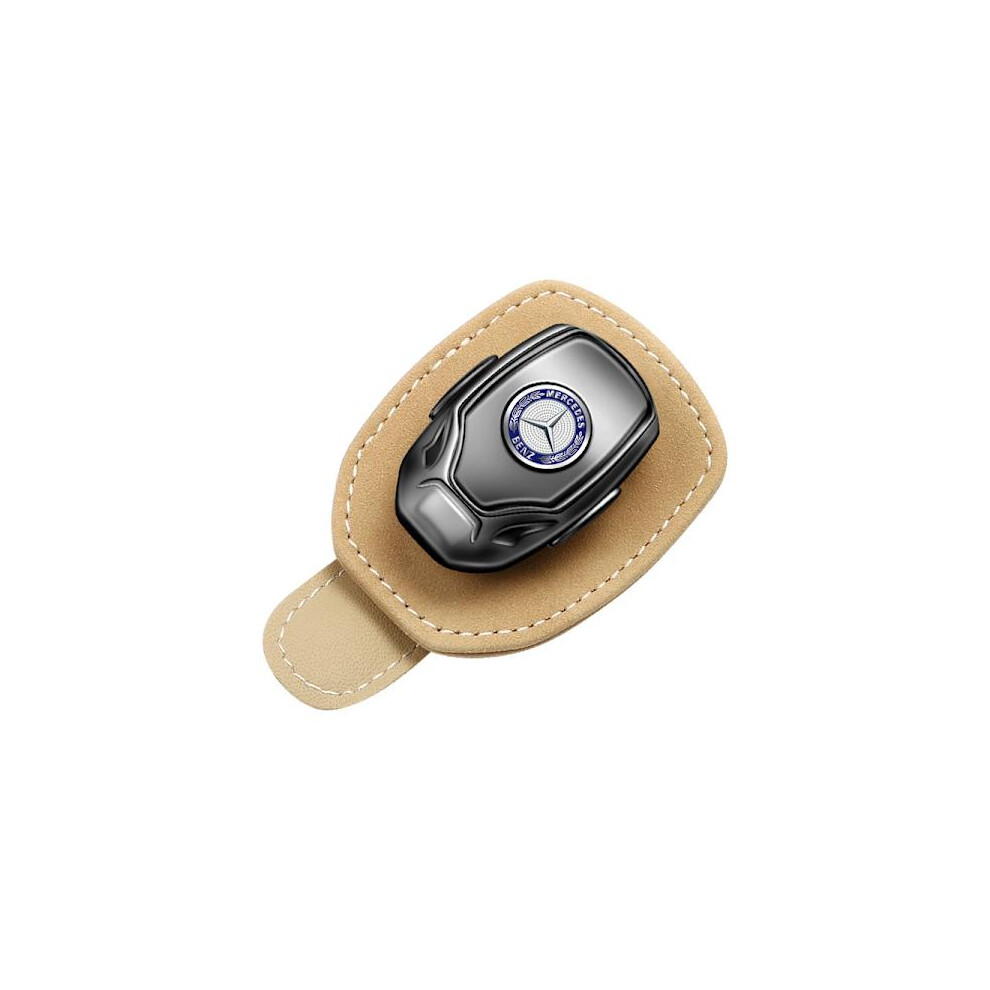 Suitable For Benz Car Sunglasses Holder, Leather Glasses Holder For Aces Glk Cla Gla Glc Gle Cls Slk Amg, Glasses Holder For Car Sunshade Khaki 9557311696893