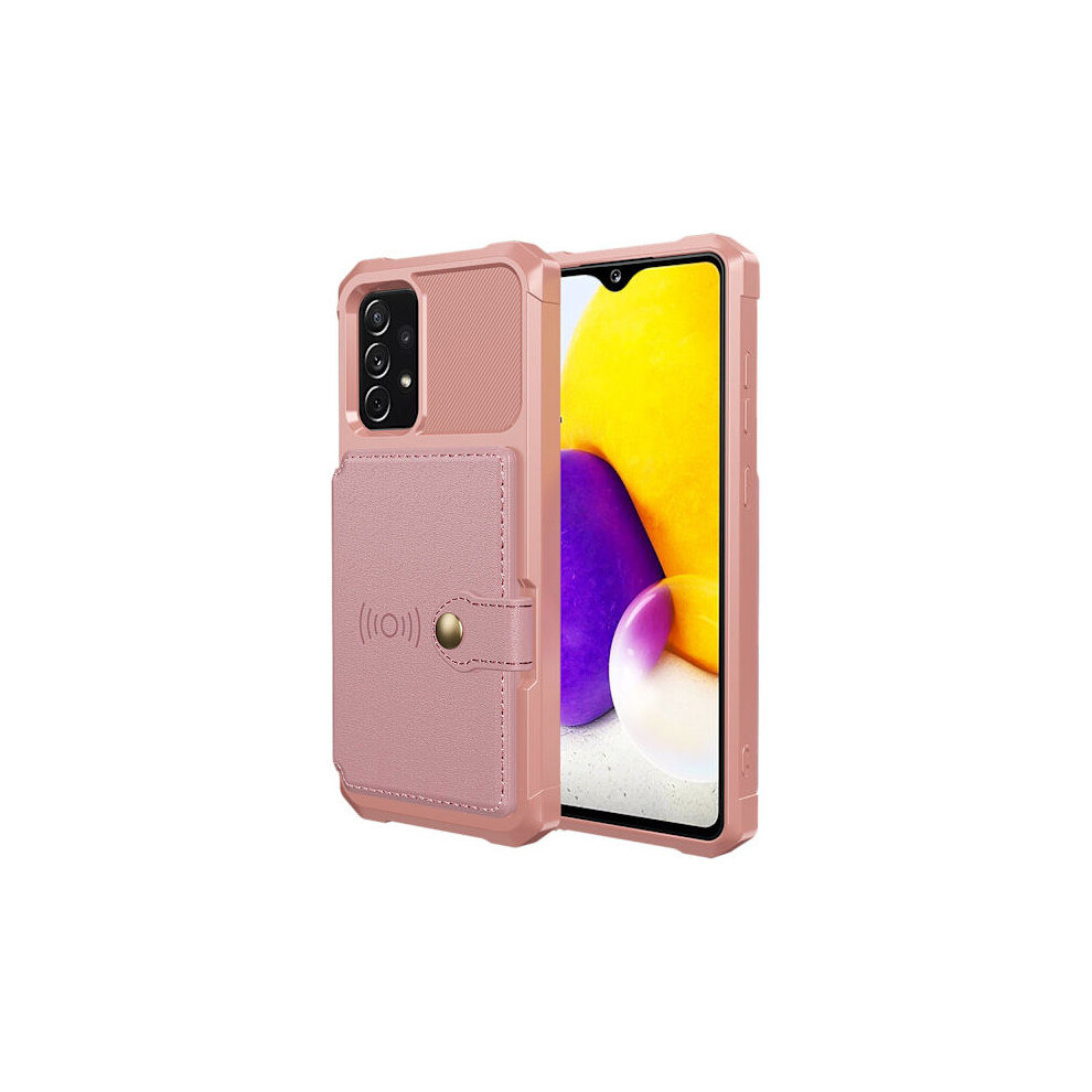 Compatible With Samsung Galaxy A33 5G - Case With Card Holder Rose Gold 9557311698217
