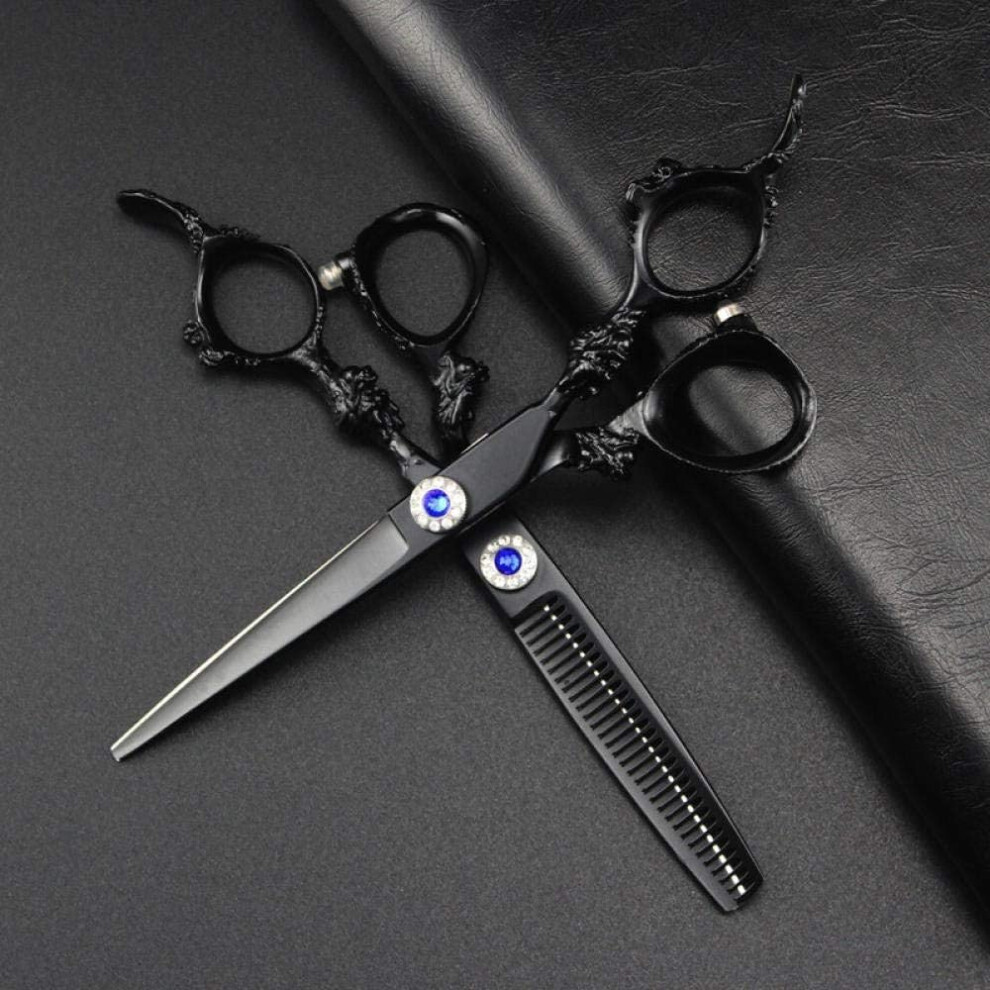 Professional 6 Inch Hair Cutting Scissors, Ergonomic Stainless Steel Barber Shears for Wet and Dry Hair
