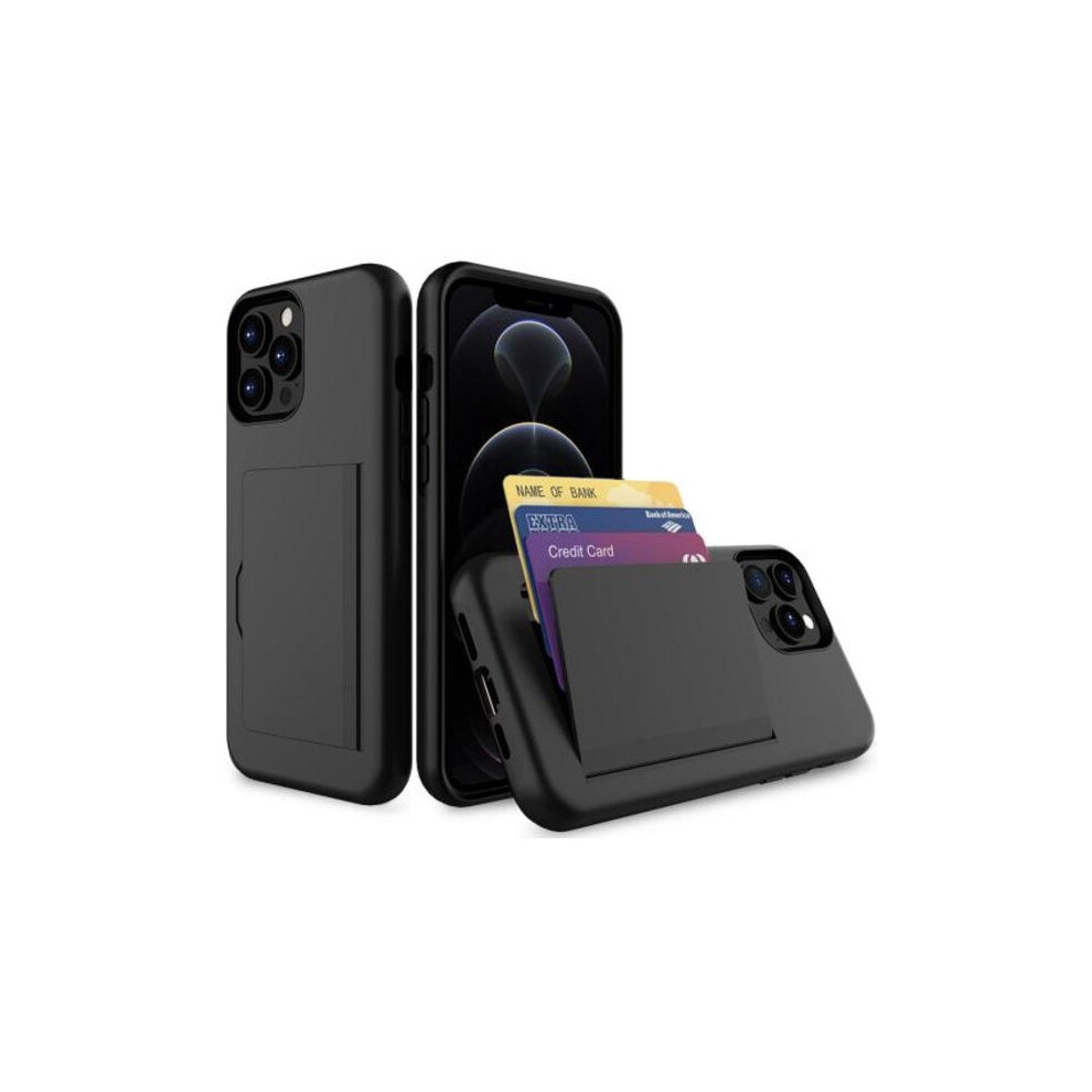 Compatible With Iphone 13 Case With Card Slot Protective Black 9557311698453