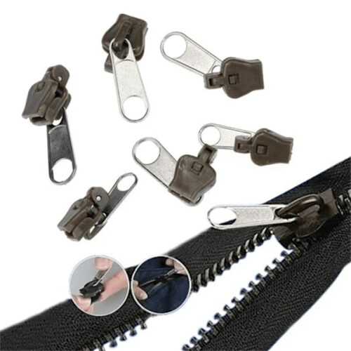 6-Pack Durable Zippers Khaki