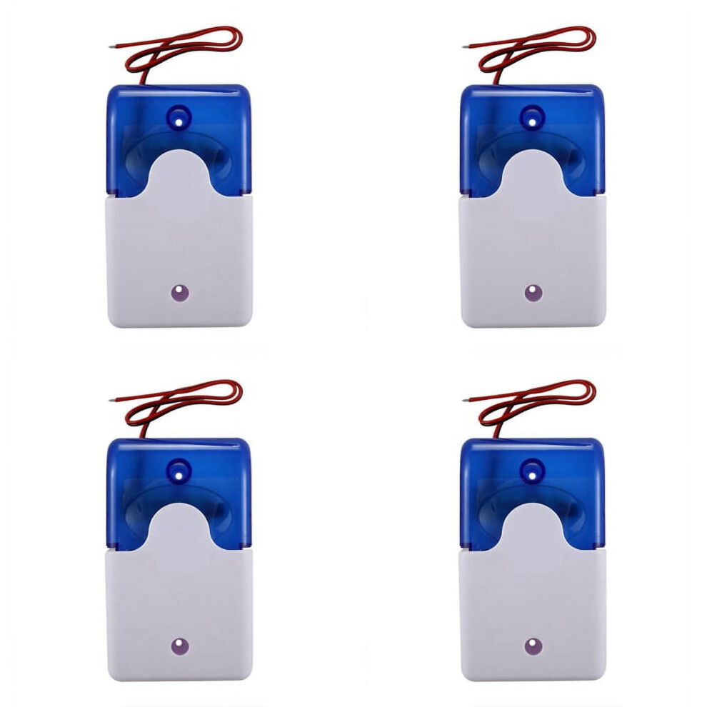 4X Mini Wired Strobe Warning Siren Dc12v Sound Alarm Flashing Light Sound Siren Horn Security Alarm System 115Db 9558633714982