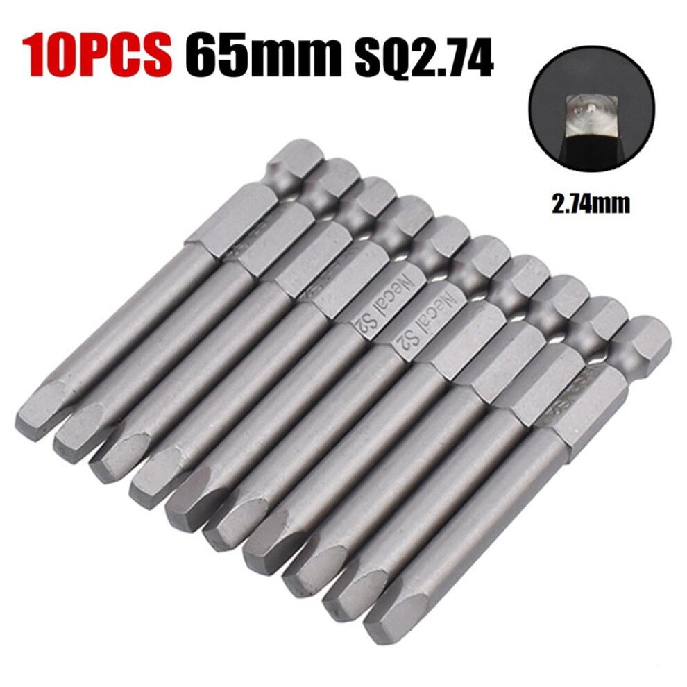 10Pcs Sq1-Sq5 Square Head Screwdriver Bits Set Hex Shank Magnetic Screwdriver 9558633714784