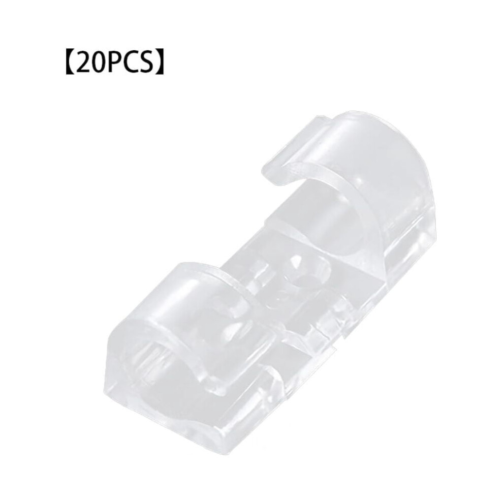 Cable Organizer Clips Self-Sticking Wire Organizers Plastic Household Cable Wire Winders, Transparent, 20Pcs 9558633715095