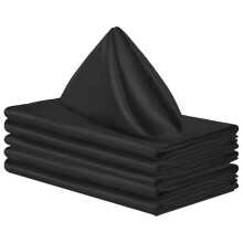 Set of 6, Cloth Napkins, 43*43cm, Washable Dinner Napkins for Restaurant, Wedding and Holiday, Reusable Napkins - Black