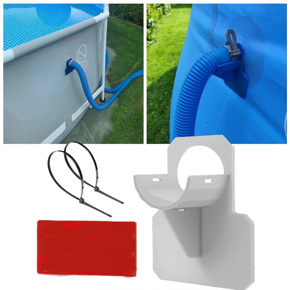 Swimming Pool Pipe Fixing Holder Mount Supports Hose Outlet Bracket With Cable Tie Grey 9193271564584