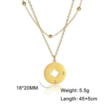 RSAMD Vintage Fashion Compass Pendant Necklace Festive Jewelry Gifts for Men And Women-Gold