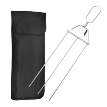 Quinlirra Stainless Steel Grilling Skewers & Fork Set - Perfect for Meat, Vegetables, Steak - Gifts for Women, Men, Halloween