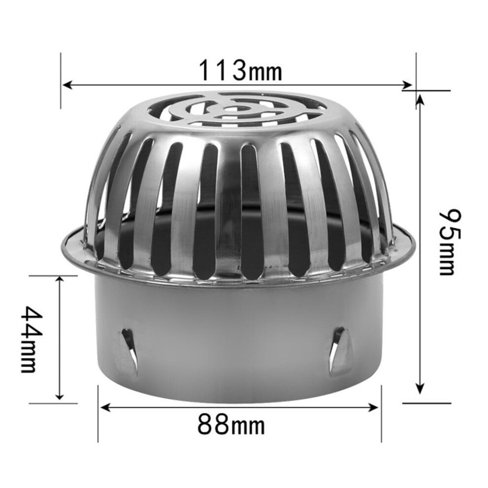 Gdhome Stainless Steel Balcony Roof Round Large Displacement Anti-Blocking Floor Drain 9418476334696