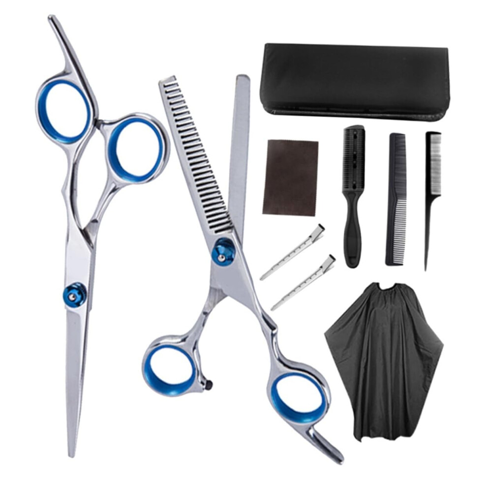 Haircut Scissors Professional Hairdressing Tool Set with Comb and Cape for Salon and Home Use