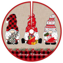 Christmas Tree Skirt - Snowman 36 Inch Red Rustic Country Xmas Decor for Indoor Outdoor Holiday Party, compatible with RF6