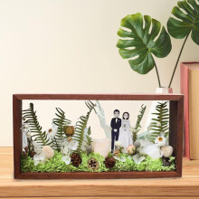 CUTICATE Dried Flower Display Cabinet, Wooden Shadow Box Frame, Double Sided, Transparent Pressed Flower Frame, Glass Storage Box for Keepsakes A4
