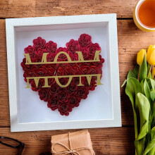 DIY Name Eternal Rose Photo Frame Shadow Box, Compatible with Mom Birthday Gift & Mother's Day Gift