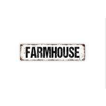 (Aluminum metal) Farmhouse Sign Rustic Street Metal Sign or Door Name Plate Plaque Size: 4 x 16 Inch