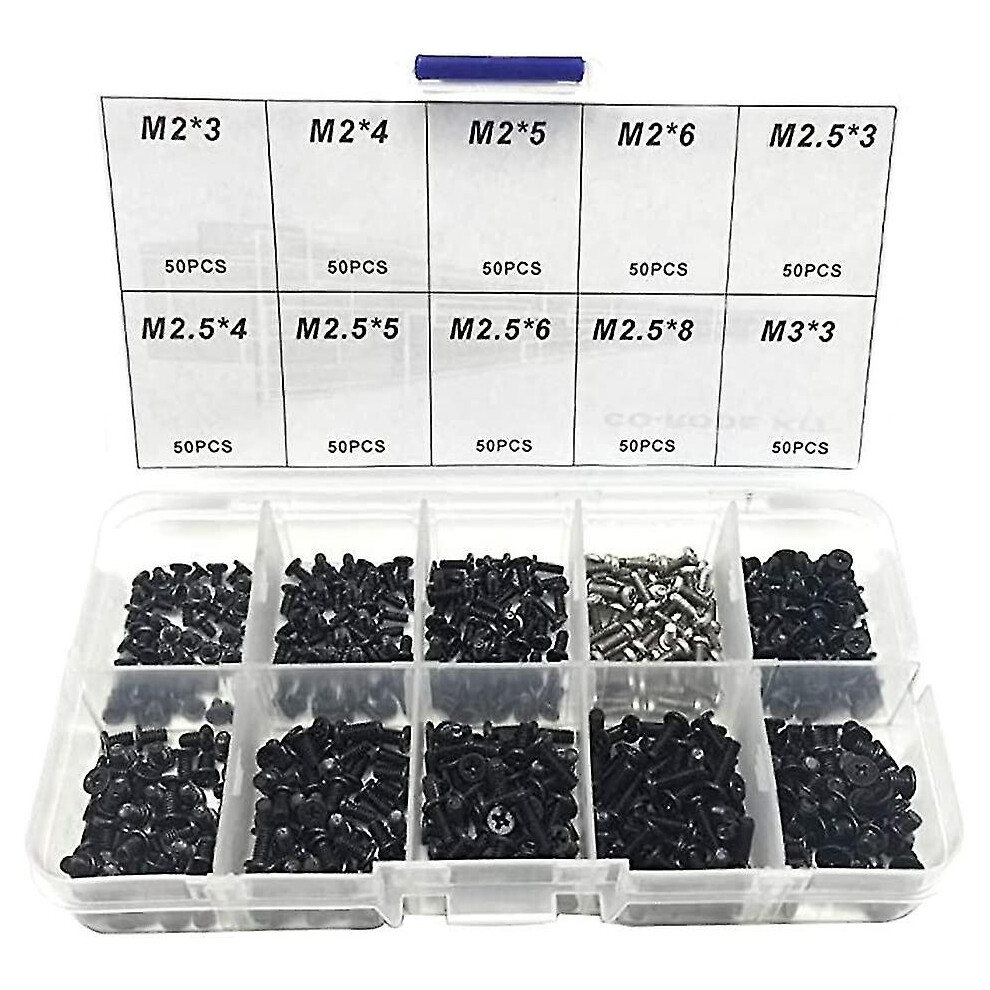 500Pcs Laptop Screws Kit M2 M2.5 M3, Universal Computer Repair Screw Set Compatible With Dell, Lenovo, Hp, Ibm, Samsung, Sony, Asus, Gateway 9418476336850