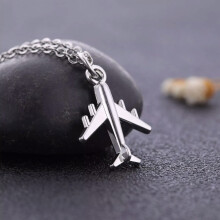 RSAMD Antique Silver/Gold Airplane Aircraft Aeroplane Pendant Necklace for Men Women