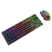 set Wireless Keyboard T87 with Fast Response, Long Standby Time, Waterproof, for Laptop, Gaming, Desktop Mouse, Compatible with Laptop Black