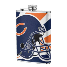 Bears Flagon Hip Flask 8oz, Food-Grade Stainless Steel & Leather, Compatible with Outdoor Sports, Camping, Wedding Gift for Men