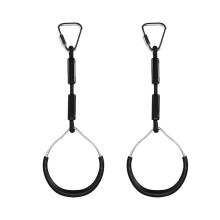 Gongc Black Gymnastic Rings for Kids Playground Swing Bar - 2pcs
