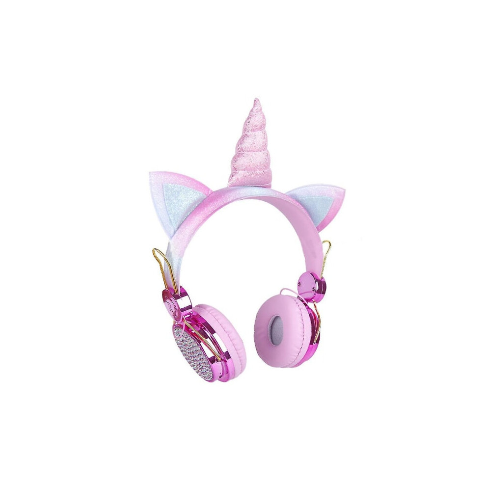 Wireless Headphones For Kids Unicorn Headphones With Adjustable Headband (Rose ) (Fmy) Gold 9165521392827