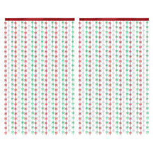 SUSUchens 2Pcs Christmas Snowflake Tinsel Curtains Vibrant Color Sparkling Holiday Party Backdrop Curtains Photography Prop 2pcs